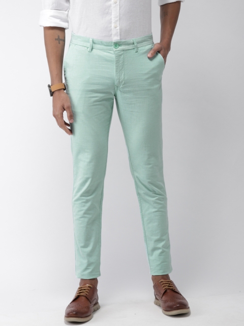 

Indian Terrain Men Blue Kruger Slim Fit Solid Regular Trousers