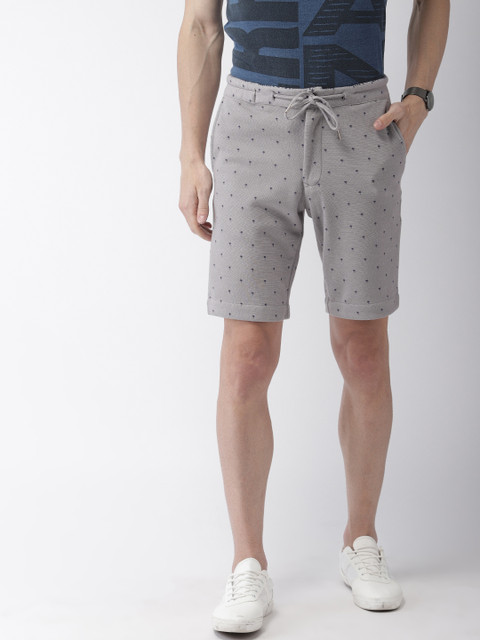 

Indian Terrain Men Grey Printed Regular Fit Regular Shorts