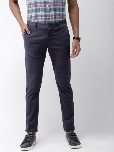 

Indian Terrain Men Navy Blue Brooklyn Slim Fit Solid Chinos