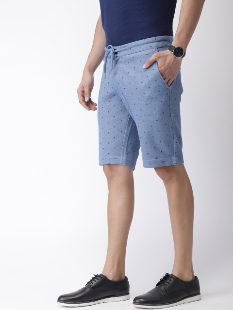 

Indian Terrain Men Blue Printed Regular Fit Regular Shorts