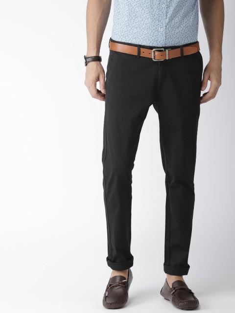 

Indian Terrain Men Black Brooklyn Slim Fit Solid Chinos