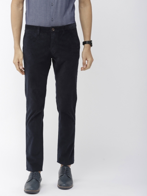 

Indian Terrain Men Navy Blue Brooklyn Slim Fit Solid Regular Trousers