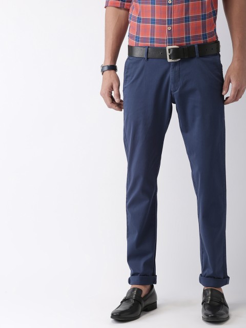 

Indian Terrain Men Blue Brooklyn Slim Fit Solid Chinos