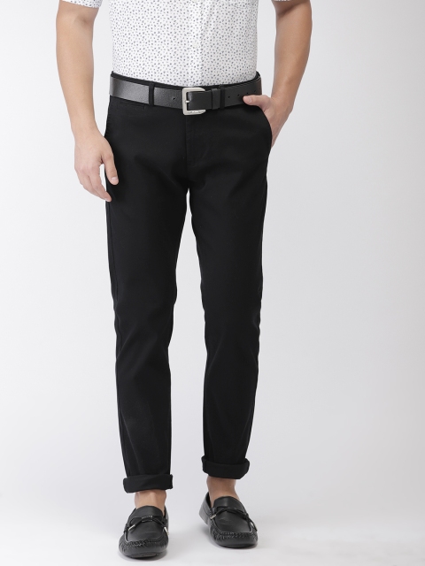 

Indian Terrain Men Black Brooklyn Slim Fit Solid Regular Trousers