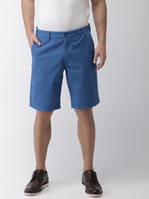 

Indian Terrain Men Blue Solid Regular Fit Chino Shorts