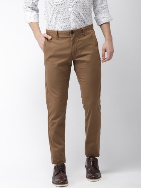 

Indian Terrain Men Tan Brooklyn Slim Fit Solid Cropped Chinos