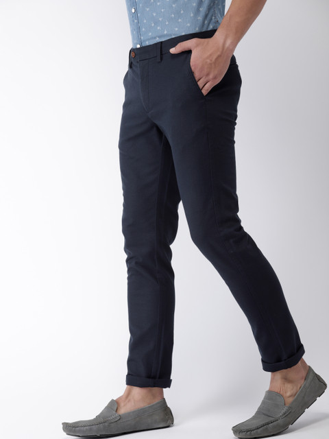 

Indian Terrain Men Navy Blue Brooklyn Slim Fit Solid Chinos