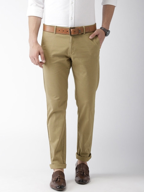 

Indian Terrain Men Khaki Brooklyn Slim Fit Solid Chinos