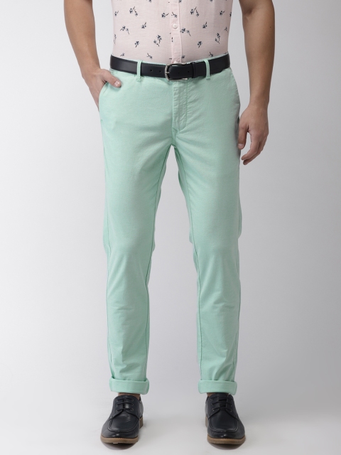 

Indian Terrain Men Blue Brooklyn Slim Fit Solid Regular Trousers