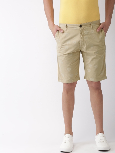 

Indian Terrain Men Khaki Printed Slim Fit Chino Shorts