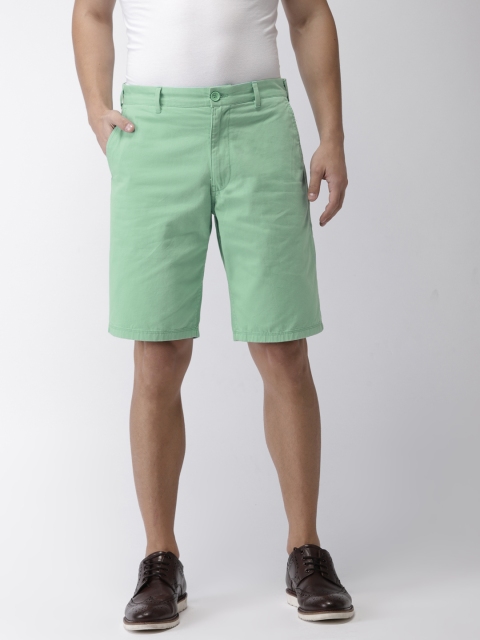 

Indian Terrain Men Sea Green Solid Regular Fit Chino Shorts