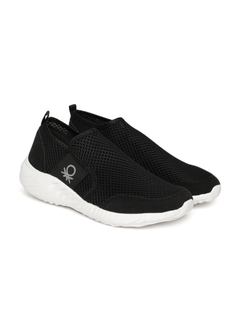 

United Colors of Benetton Men Black Slip-On Sneakers