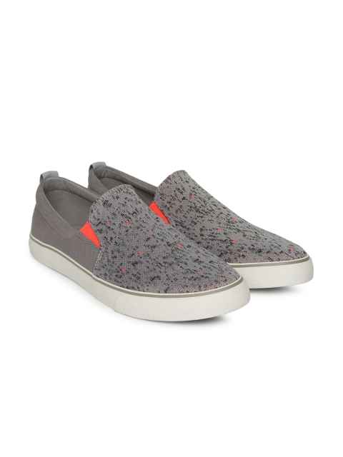 

United Colors of Benetton Men Grey Slip-On Sneakers