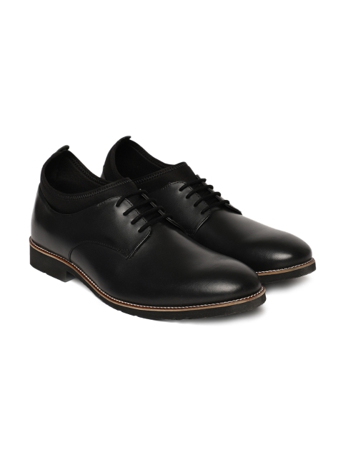 

United Colors of Benetton Men Black Leather Derbys