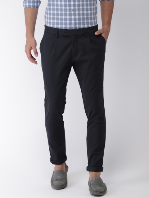 

Indian Terrain Men Navy Blue Urban Slim Fit Solid Chinos