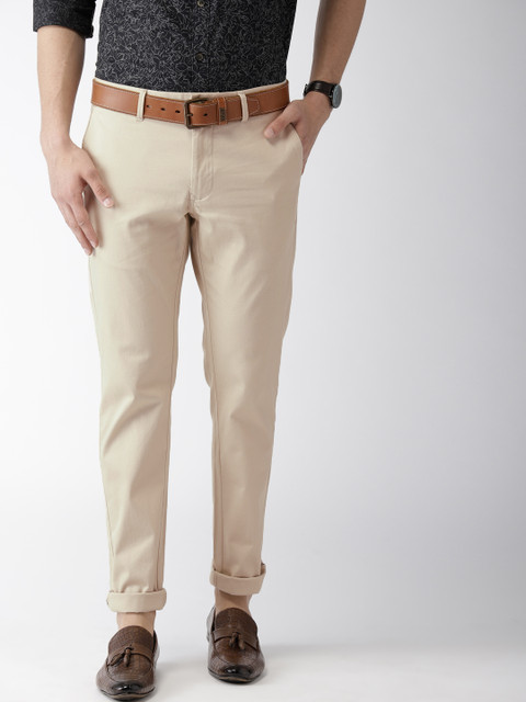 

Indian Terrain Men Beige Brooklyn Slim Fit Solid Chinos