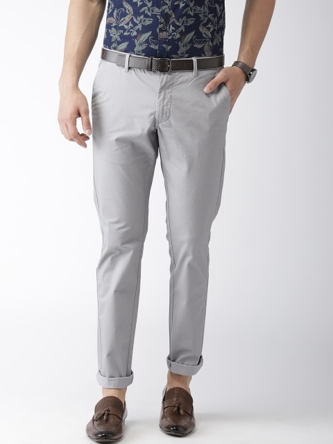 

Indian Terrain Men Grey Brooklyn Slim Fit Printed Chinos