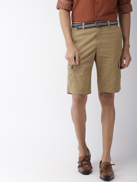 

Indian Terrain Men Khaki Solid Regular Fit Cargo Shorts