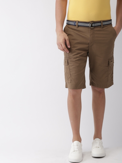 

Indian Terrain Men Brown Solid Regular Fit Cargo Shorts