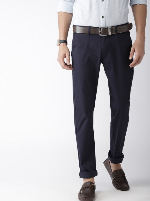 

Indian Terrain Men Navy Blue Brooklyn Slim Fit Solid Chinos