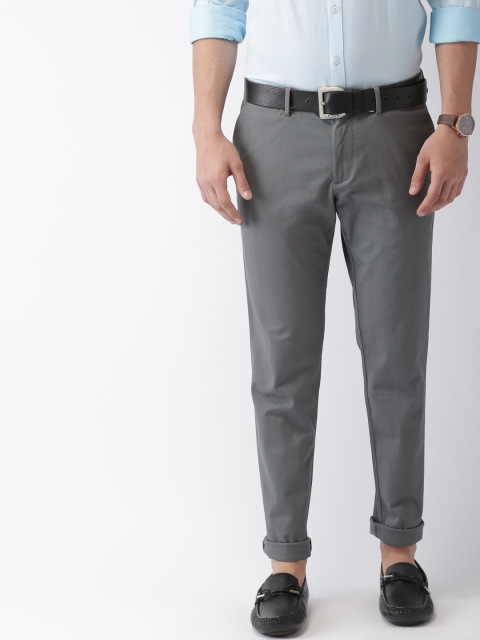 

Indian Terrain Men Grey Comfort Regular Fit Solid Regular Trousers