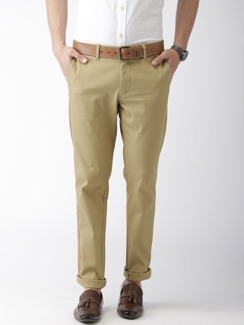

Indian Terrain Men Khaki Brooklyn Slim Fit Solid Chinos