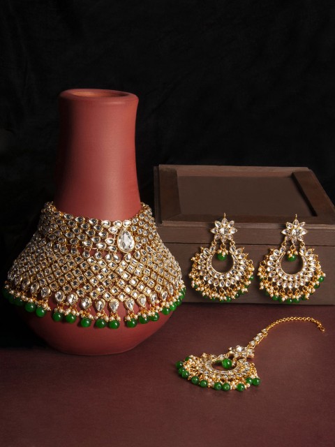 

Rubans Women Gold-Toned & White Stone-Studded Jewellery Set
