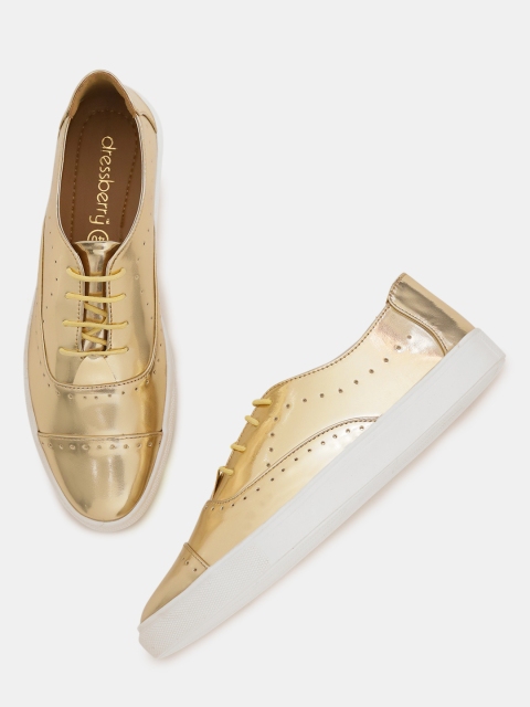 

DressBerry Women Gold-Toned Oxfords