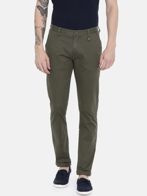 

Lee Men Olive Green Skinny Fit Solid Chinos