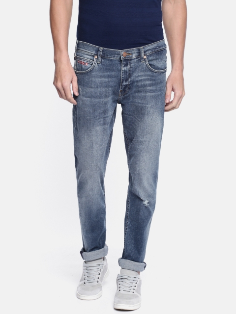 

Lee Men Blue Bruce Skinny Fit Mid-Rise Low Distress Stretchable Jeans