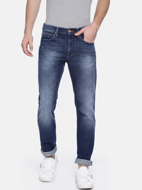 

Lee Men Blue Slim Fit Mid-Rise Low Distress Stretchable Jeans