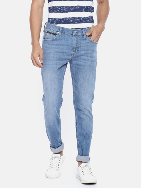 

Lee Men Blue Bruce Skinny Fit Mid-Rise Low Distress Stretchable Jeans
