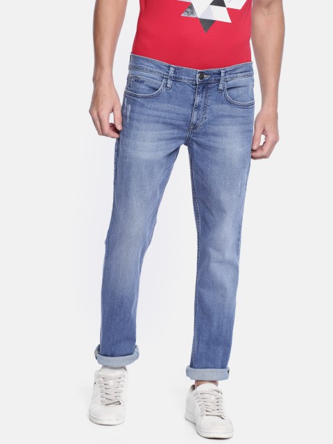 

Lee Men Blue Slim Fit Mid-Rise Low Distress Stretchable Jeans