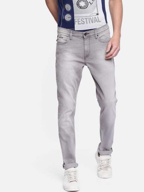 

Lee Men Grey Bruce Skinny Fit Mid-Rise Clean Look Stretchable Jeans