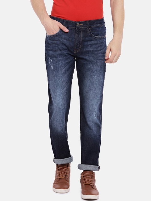 

Lee Men Blue Travis Slim Narrow Fit Mid-Rise Low Distress Stretchable Jeans