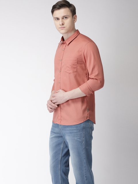 

Flying Machine Men Orange Regular Fit Solid Casual Shirt