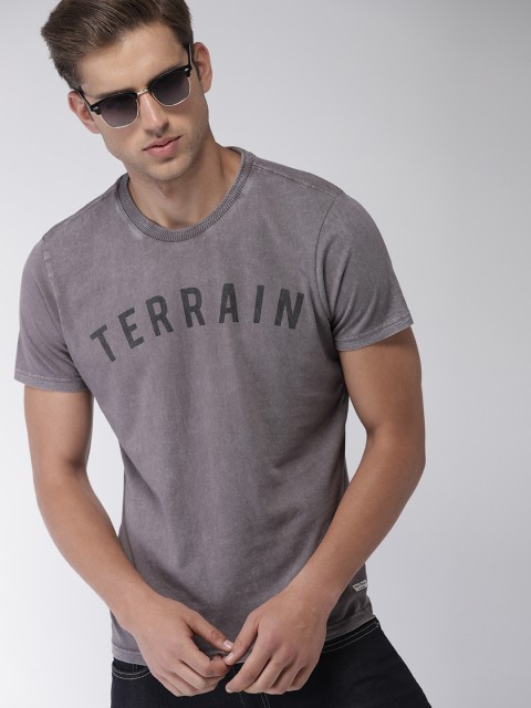 

Indian Terrain Men Grey Printed Round Neck T-shirt