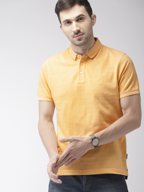 

Indian Terrain Men Yellow Printed Polo Collar T-shirt
