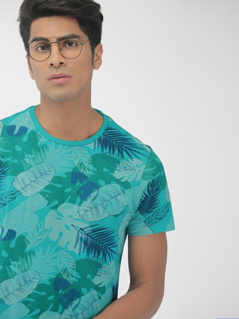 

Indian Terrain Men Green Printed Round Neck T-shirt