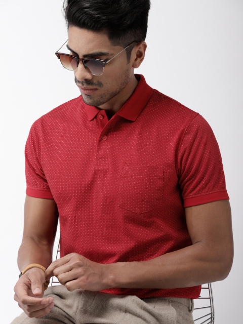 

Indian Terrain Men Red Printed Polo Collar T-shirt