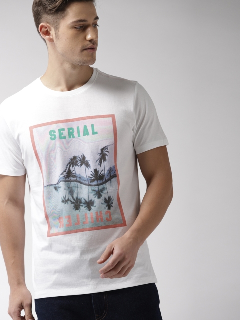 

Indian Terrain Men White Printed T-shirt