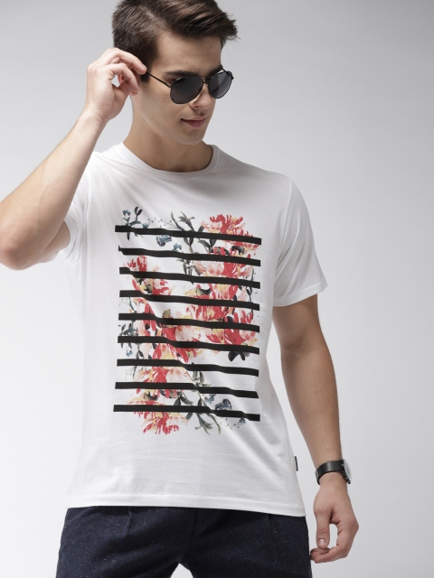 

Indian Terrain Men White Printed Round Neck T-shirt