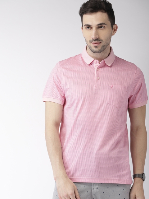 

Indian Terrain Men Pink Printed Polo Collar T-shirt