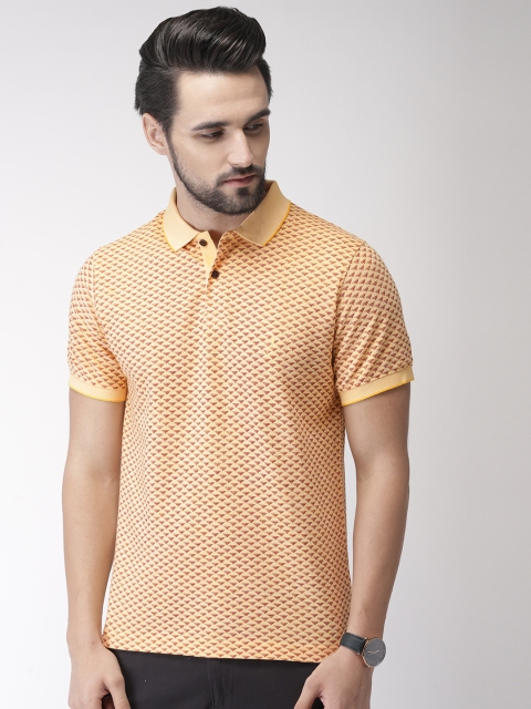 

Indian Terrain Men Yellow Printed Polo Collar T-shirt