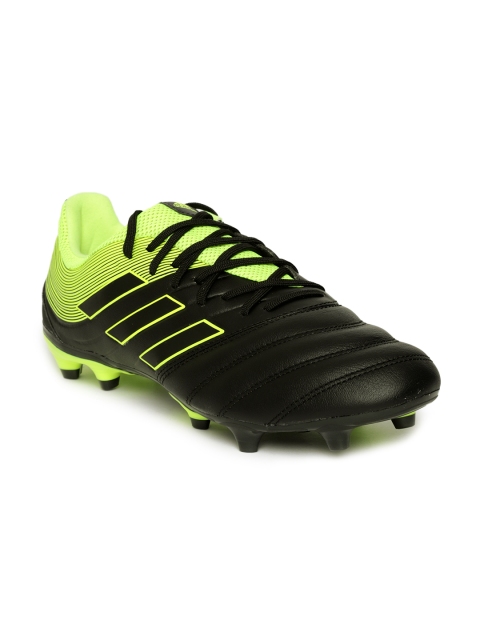 

ADIDAS Men Black & Fluorescent Green COPA 19.3 Firm Ground Textured Football Shoes