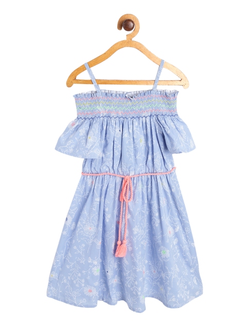 

Nauti Nati Girls Blue Printed Fit and Flare Dress