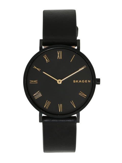 

SKAGEN Women Black Leather Analogue Watch SKW2745