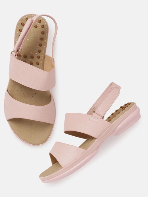

DressBerry Women Pink Solid Open Toe Flats