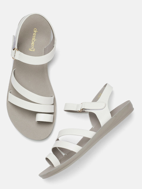 

DressBerry Women White Solid One Toe Flats