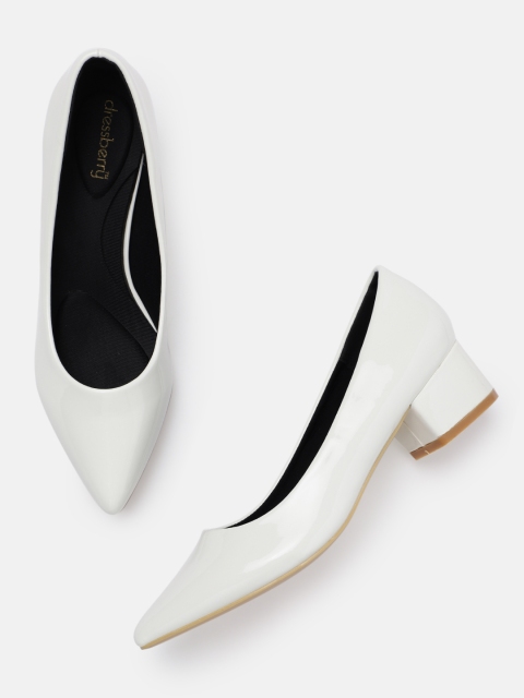 

DressBerry Women White Solid Pumps
